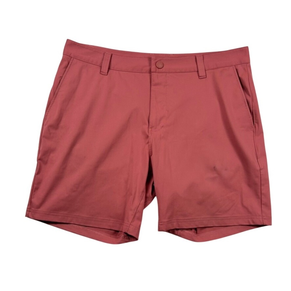 Rhone Commuter Shorts Mens 35 Brick Red Pink Mauve Flat Front Active Golf 6.5"